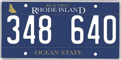 RI license plate 348640