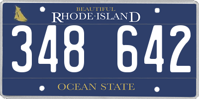 RI license plate 348642