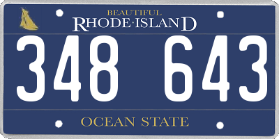 RI license plate 348643