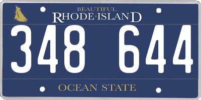 RI license plate 348644
