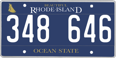 RI license plate 348646