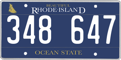 RI license plate 348647