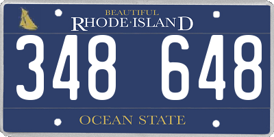 RI license plate 348648