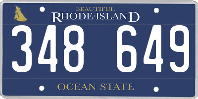 RI license plate 348649