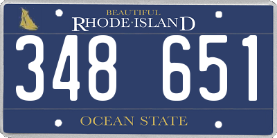 RI license plate 348651