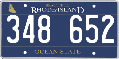 RI license plate 348652