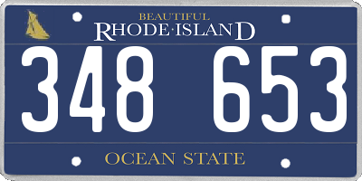 RI license plate 348653