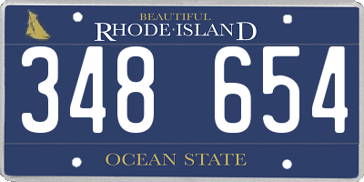 RI license plate 348654