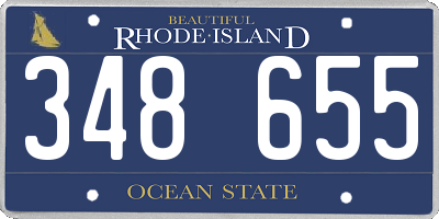 RI license plate 348655