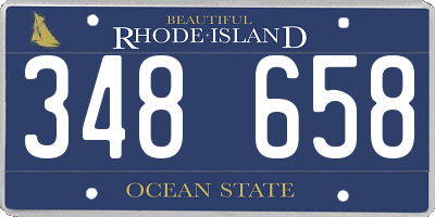 RI license plate 348658