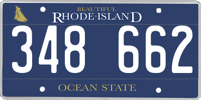 RI license plate 348662