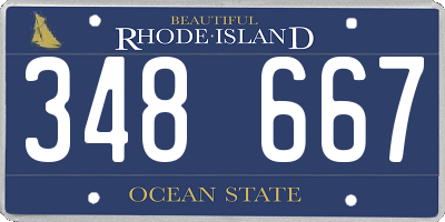 RI license plate 348667