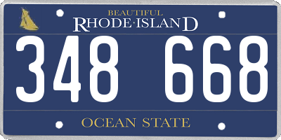 RI license plate 348668