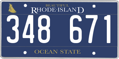 RI license plate 348671