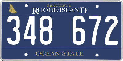 RI license plate 348672