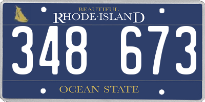 RI license plate 348673