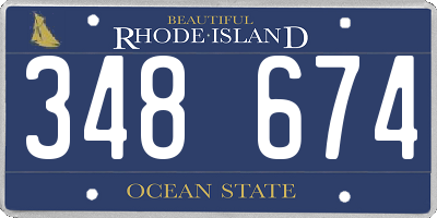 RI license plate 348674