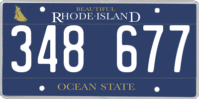 RI license plate 348677