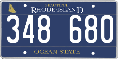 RI license plate 348680