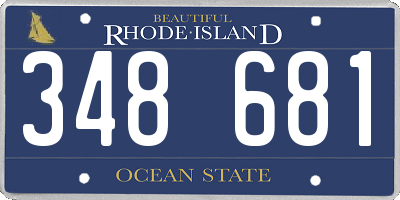 RI license plate 348681