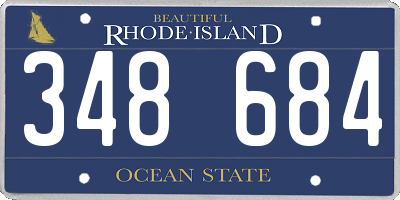 RI license plate 348684