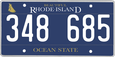 RI license plate 348685
