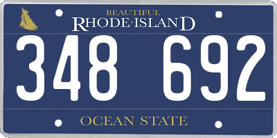 RI license plate 348692