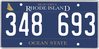 RI license plate 348693