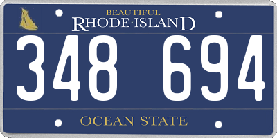 RI license plate 348694