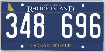 RI license plate 348696