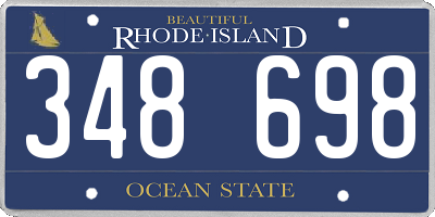 RI license plate 348698