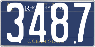 RI license plate 3487