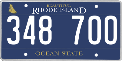 RI license plate 348700
