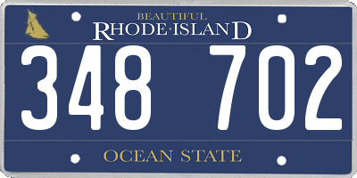 RI license plate 348702
