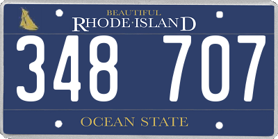 RI license plate 348707