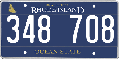 RI license plate 348708