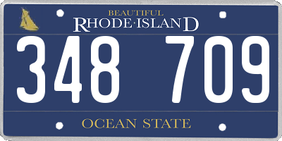 RI license plate 348709