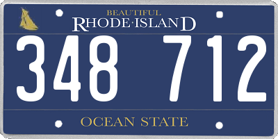RI license plate 348712