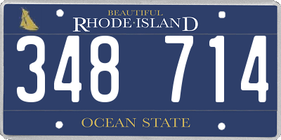RI license plate 348714