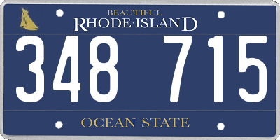 RI license plate 348715