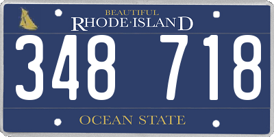 RI license plate 348718