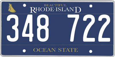 RI license plate 348722