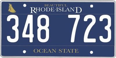 RI license plate 348723