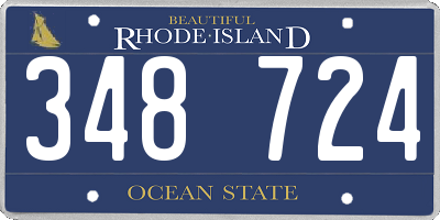 RI license plate 348724