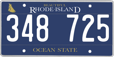 RI license plate 348725