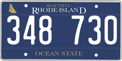 RI license plate 348730