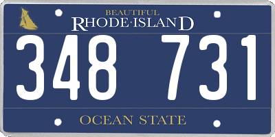 RI license plate 348731