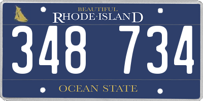RI license plate 348734