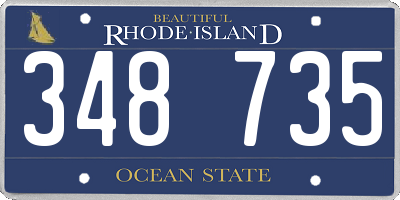 RI license plate 348735