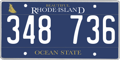 RI license plate 348736